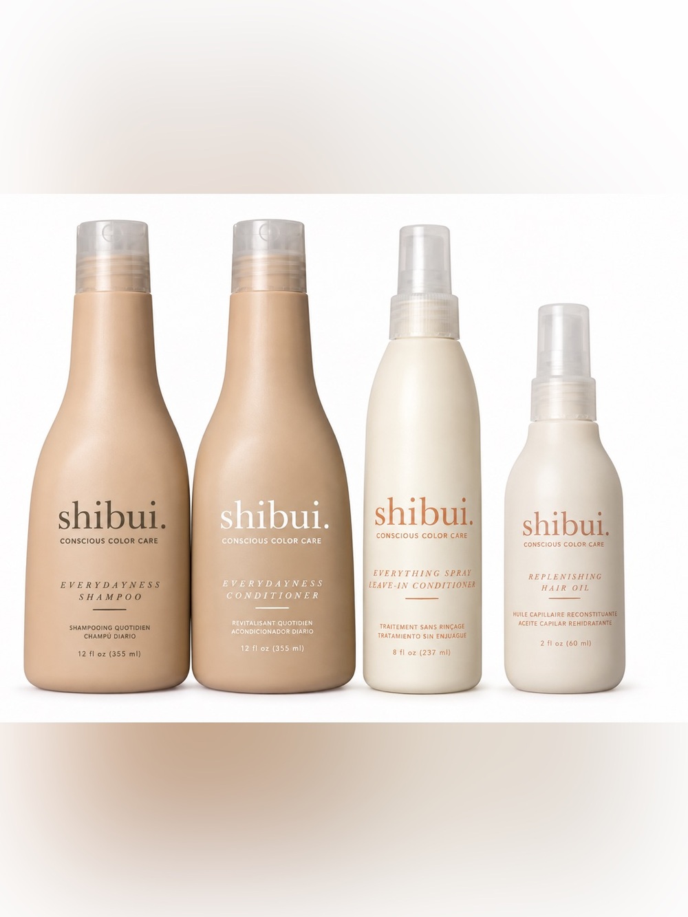 NEW Shibui 4-Piece Hair Care Set – Shampoo Conditioner Leave-In Spray & Hair Oil
